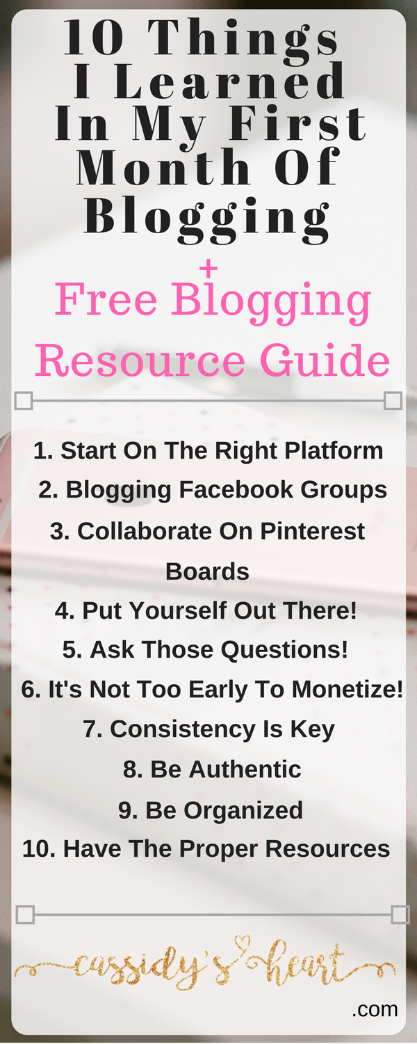 10 Things I Learned In My First Month Of Blogging